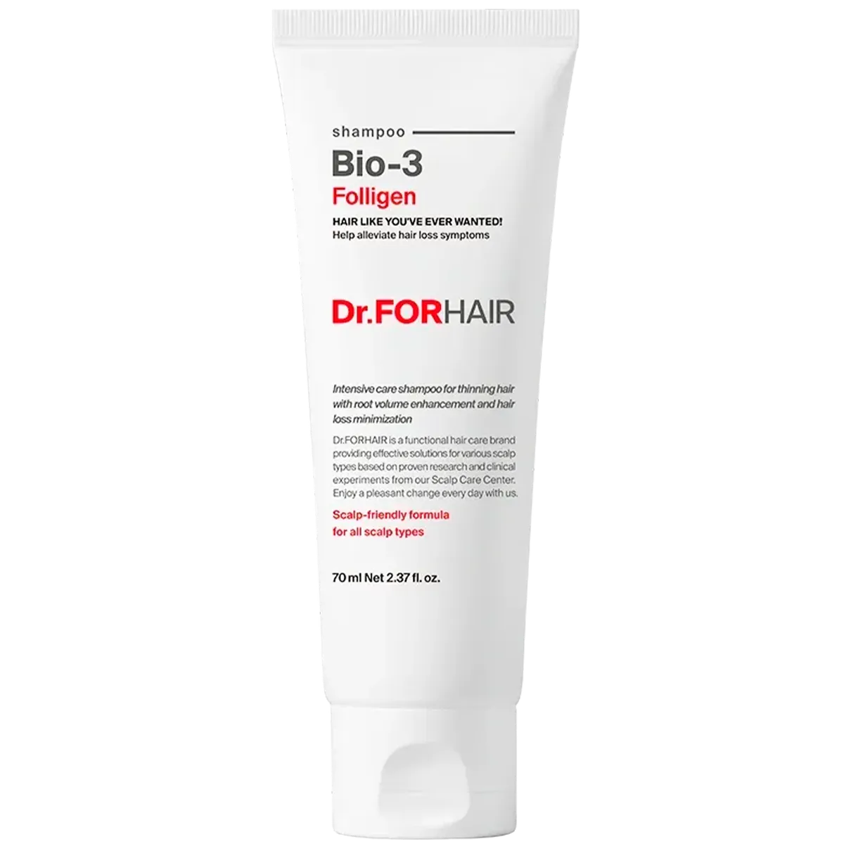 Восстанавливающий шампунь против выпадения с стволовыми клетками Dr.FORHAIR Folligen Bio-3 Shampoo 70 мл Миниатюра