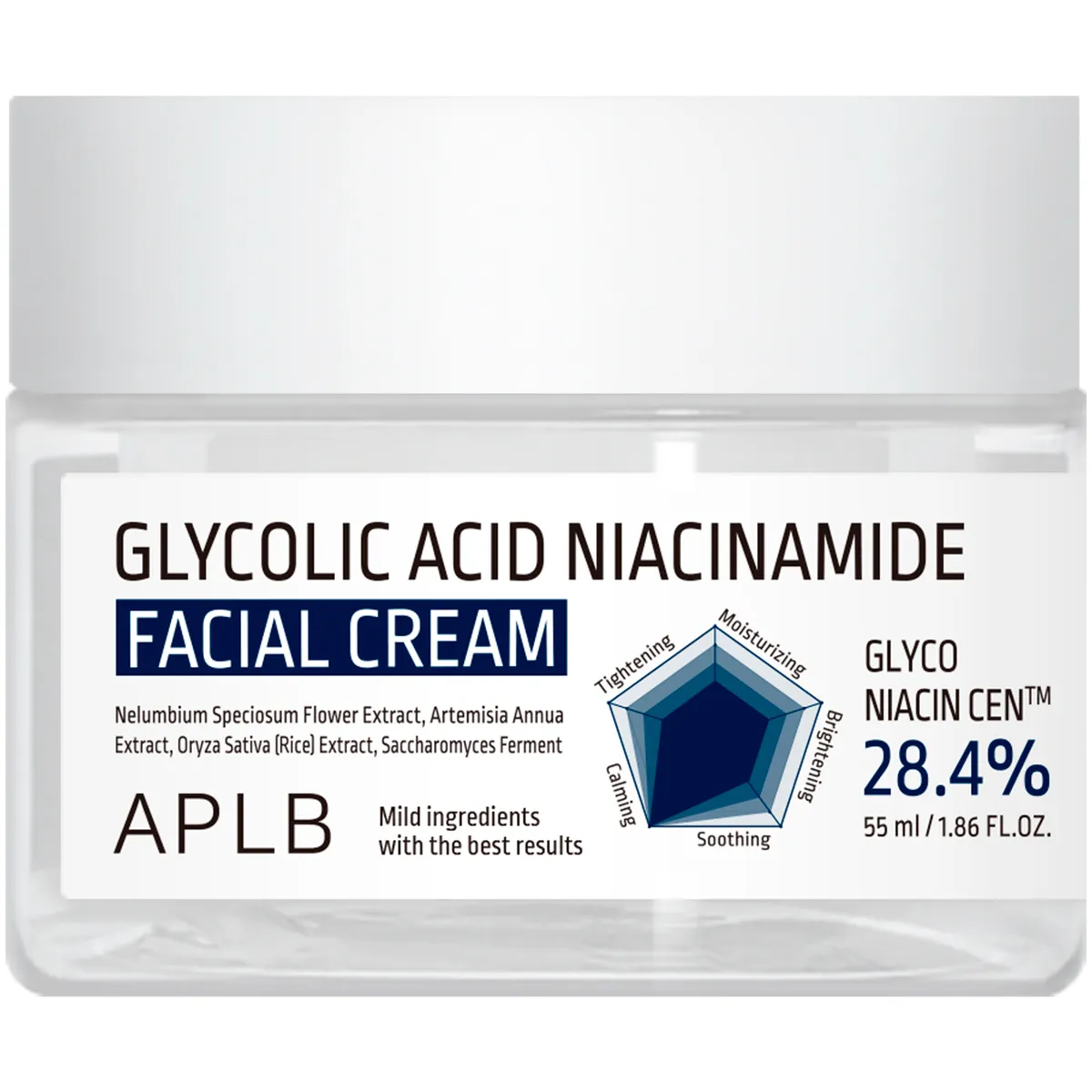 Крем для лица с гликолевой кислотой и ниацинамидом APLB Glycolic Acid Niacinamide Facial Cream 55 мл