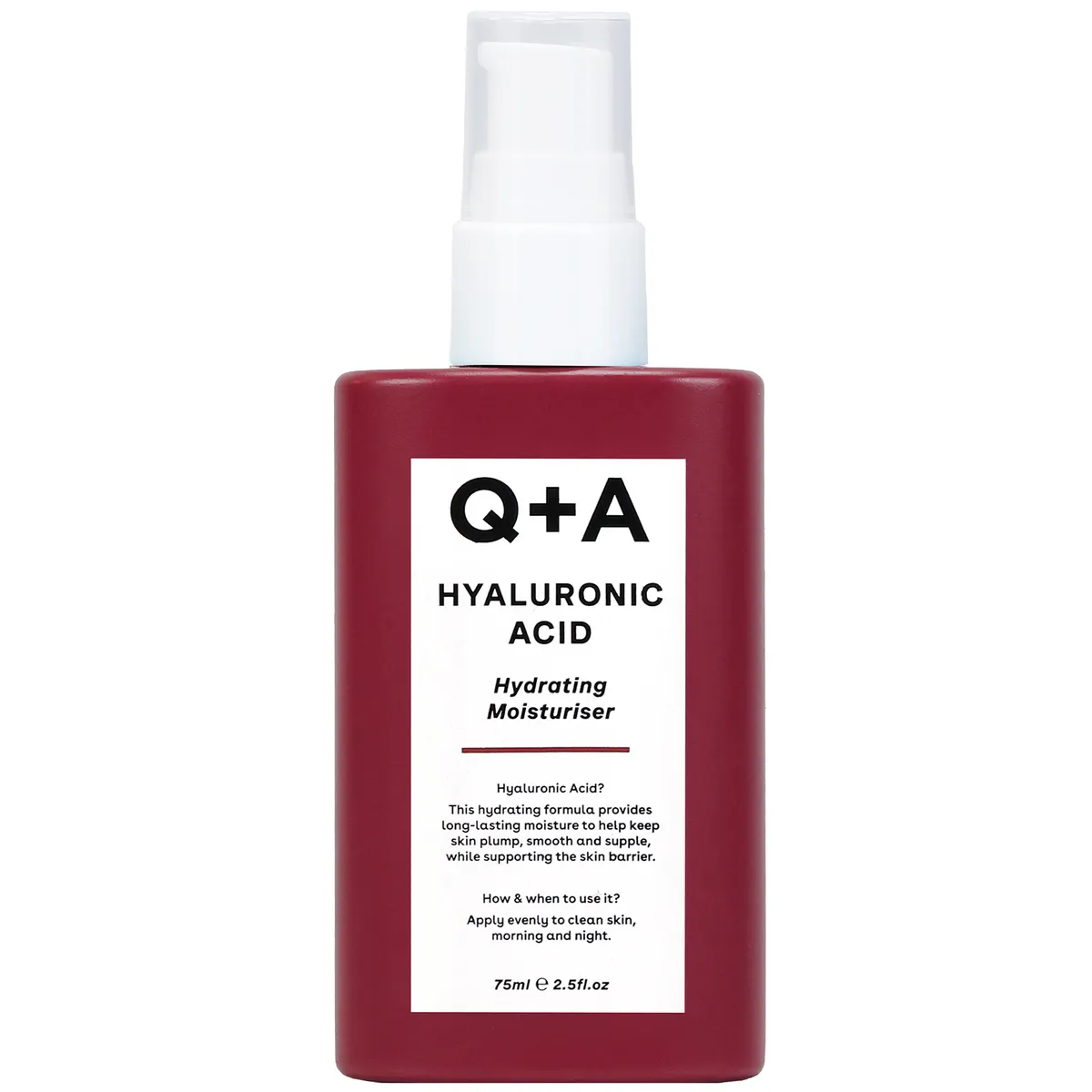 Увлажняющий крем с гиалуроновой кислотой Q+A Hyaluronic Acid Hydration Moisturiser 75 мл