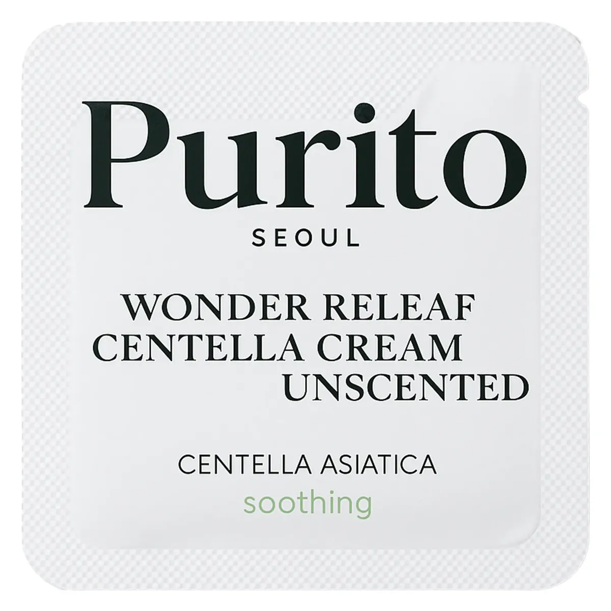 Крем для чувствительной кожи с центеллой без эфирных масел Purito Seoul Wonder Releaf Centella Cream Unscented 1 г, Саше (Тестер)