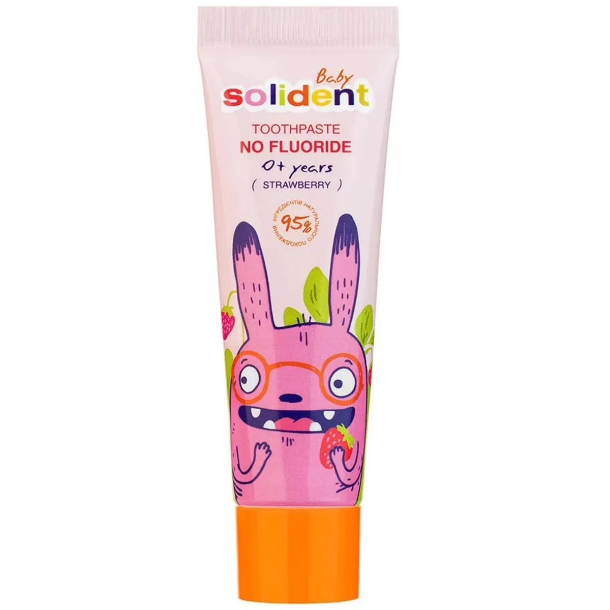 Детская зубная паста без фтора Solident Baby Toothpaste No Fluoride Strawberry 30 мл
