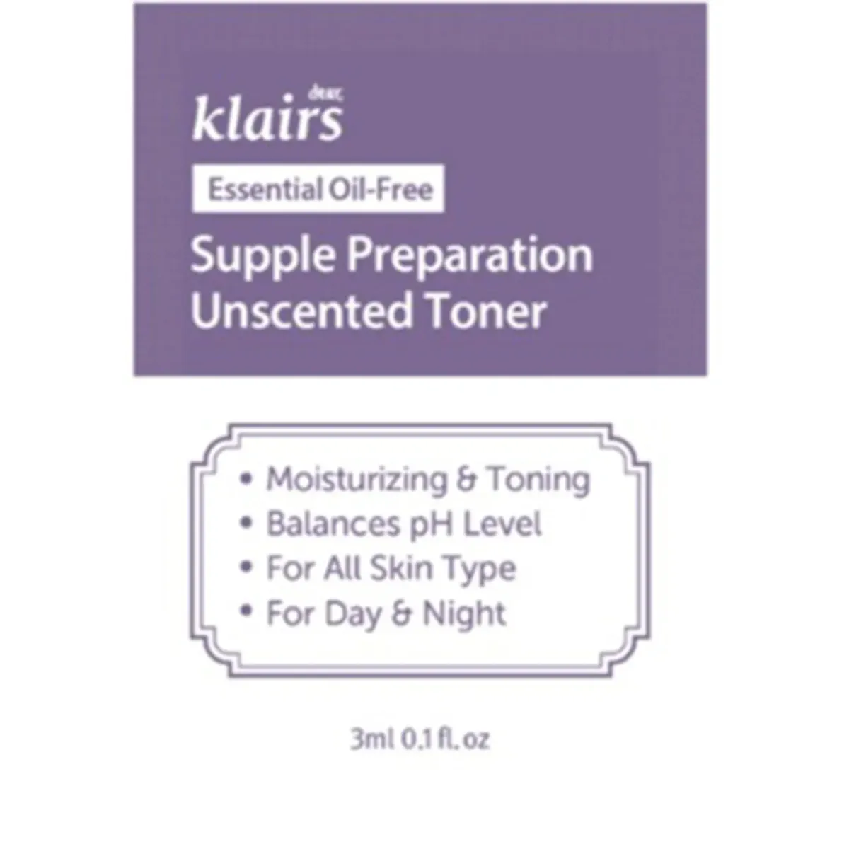 Тонер для лица Dear Klairs Supple Preparation Unscented Toner 3 мл, Саше (Тестер)