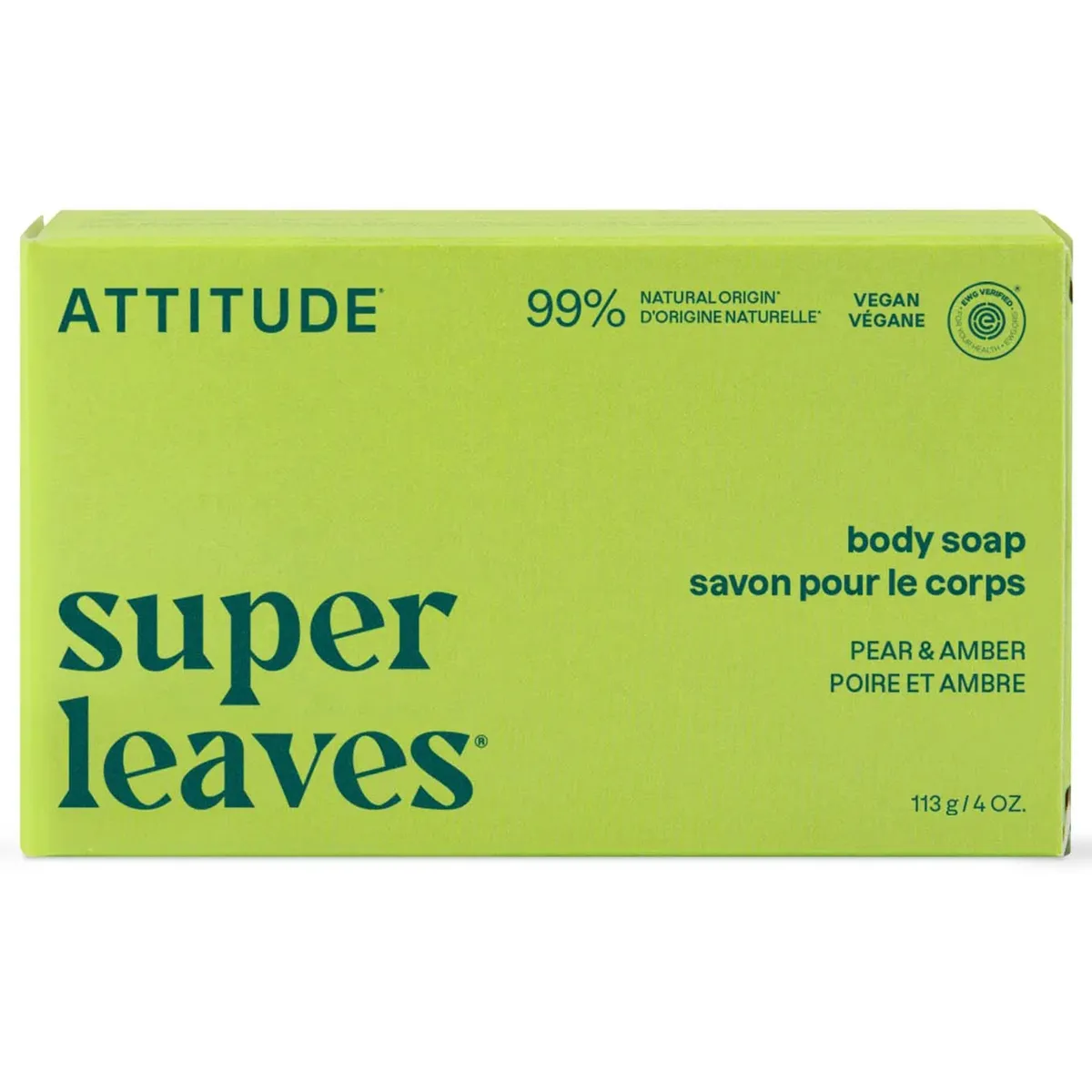 Мило для тіла "Груша та бурштин" Attitude Super leaves Pear & Amber 113 г