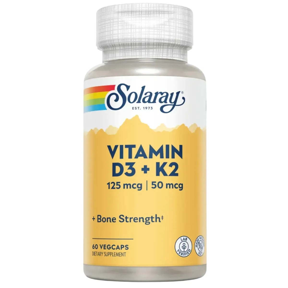 Витамин D3+K2 Solaray Vitamin D-3 & K-2 60 шт