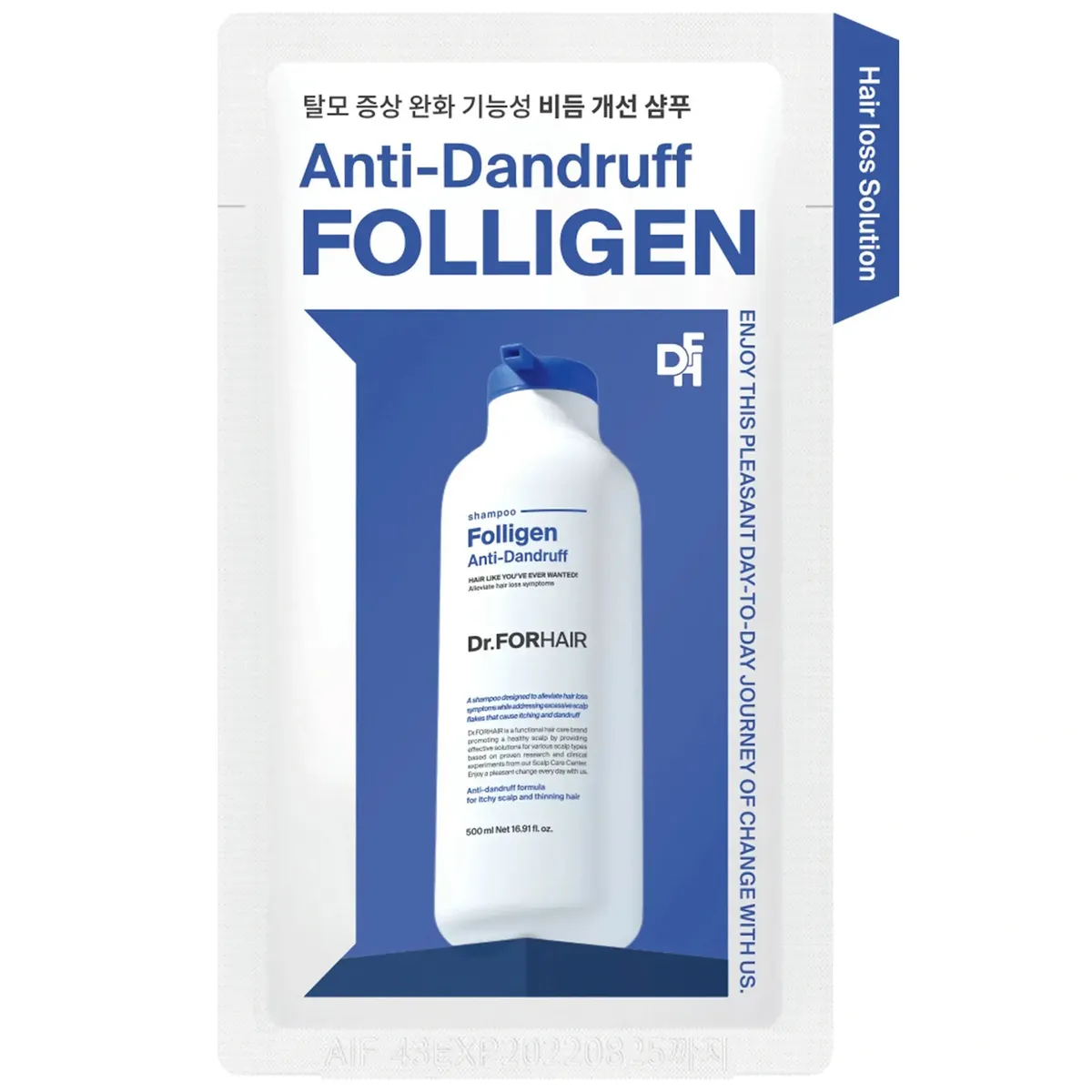 Шампунь против перхоти для ослабленных волос Dr.FORHAIR Folligen Anti-Dandruff Shampoo 10 мл Саше (Тестер)