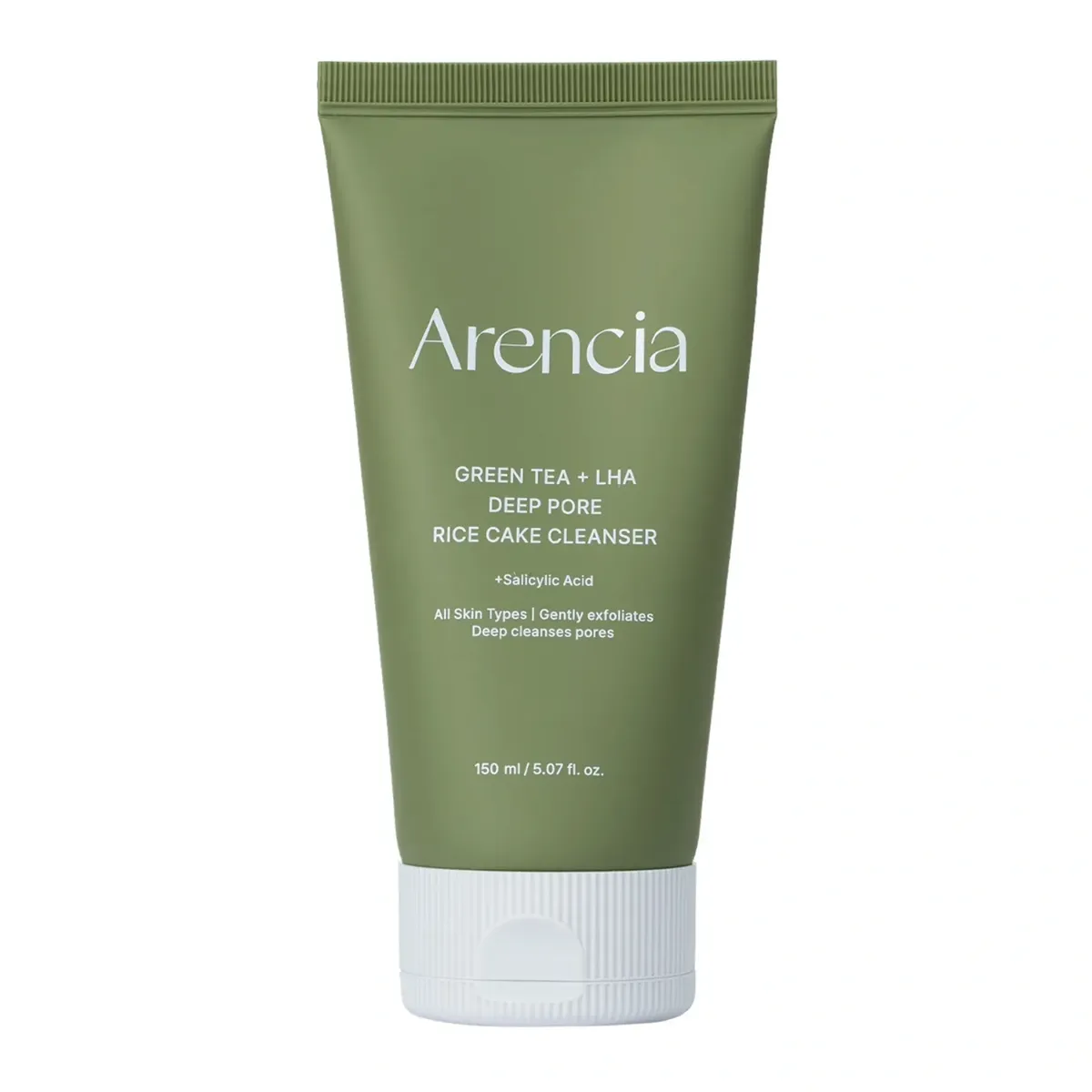 Очищающая паста с зеленым чаем, рисом и кислотами Arencia Green Tea + LHA Deep Pore Rice Cake Cleanser 150 г