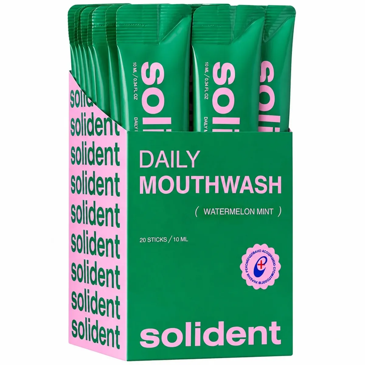 Набор ополаскивателей для полости рта Solident Daily Mouthwash Watermelon Mint 20 шт * 10 мл