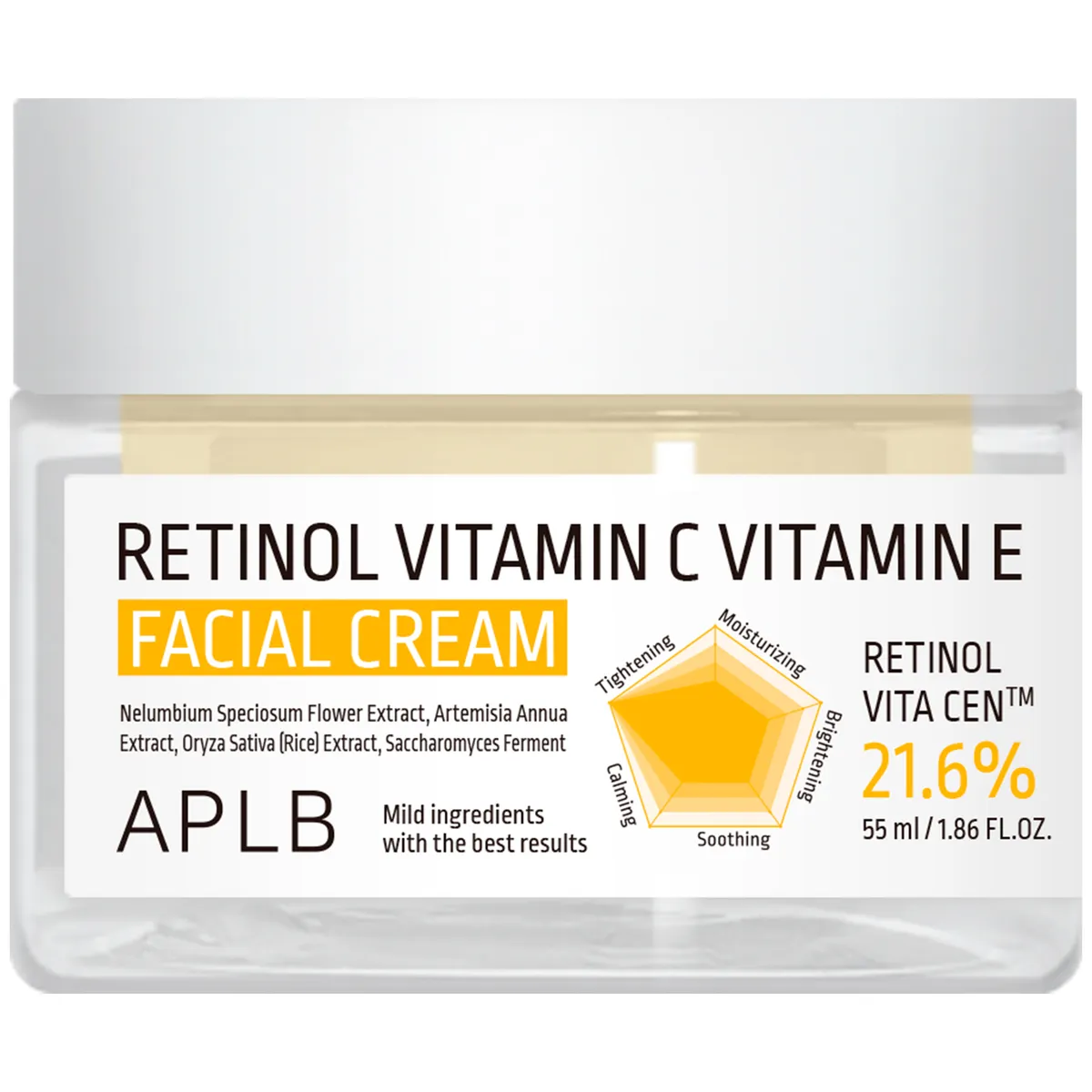 Омолаживающий крем для лица с ретинолом, витаминами C и E APLB Retinol Vitamin C Vitamin E Facial Cream 55 мл