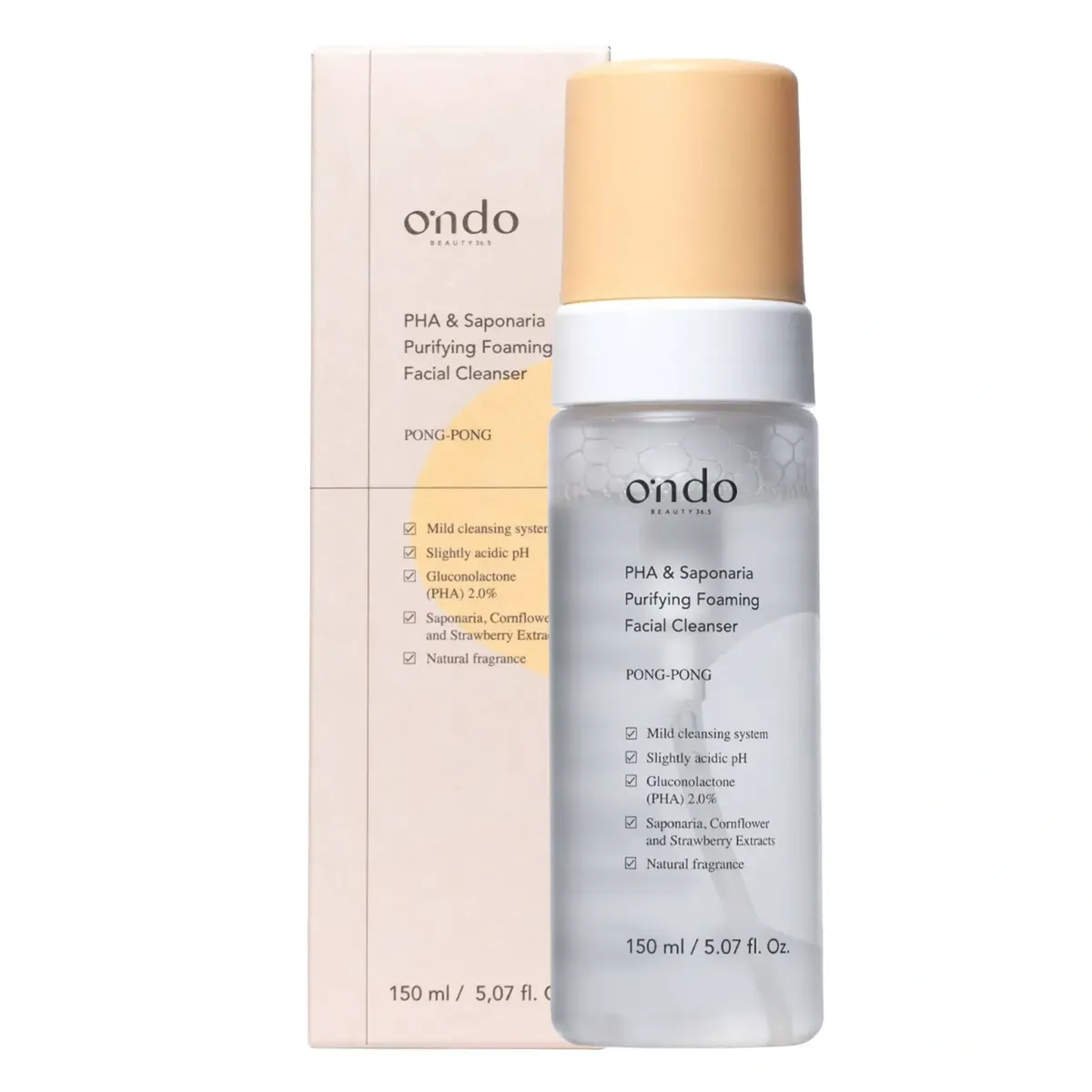 Мягкая пенка для умывания с глюконолактоновой кислотой и сапонарией Ondo Beauty 36.5 pHA & Saponaria Purifying Foaming Facial Cleanser 150 мл