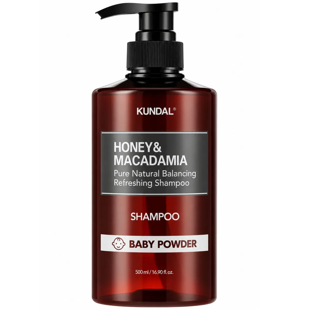 Натуральный парфюмированный шампунь KUNDAL Honey & Macadamia Nature Shampoo Baby Powder 500 мл