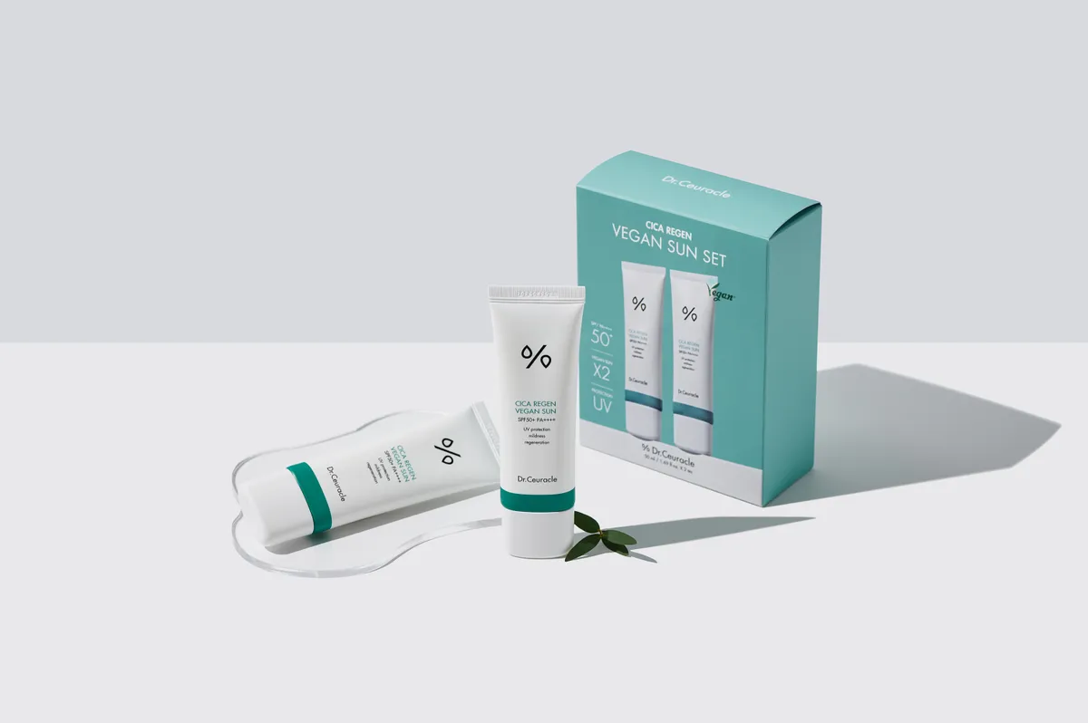 Набор солнцезащитных кремов с центеллой Dr.Ceuracle Cica Regen Vegan Sun Set DUO 2 в 1