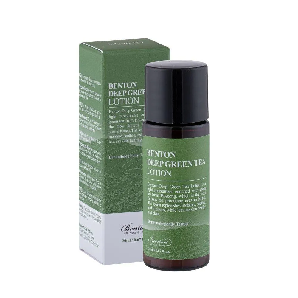 Легкий заспокійливий крем гель з зеленим чаєм Benton Deep Green Tea Lotion 20 мл Мініатюра
