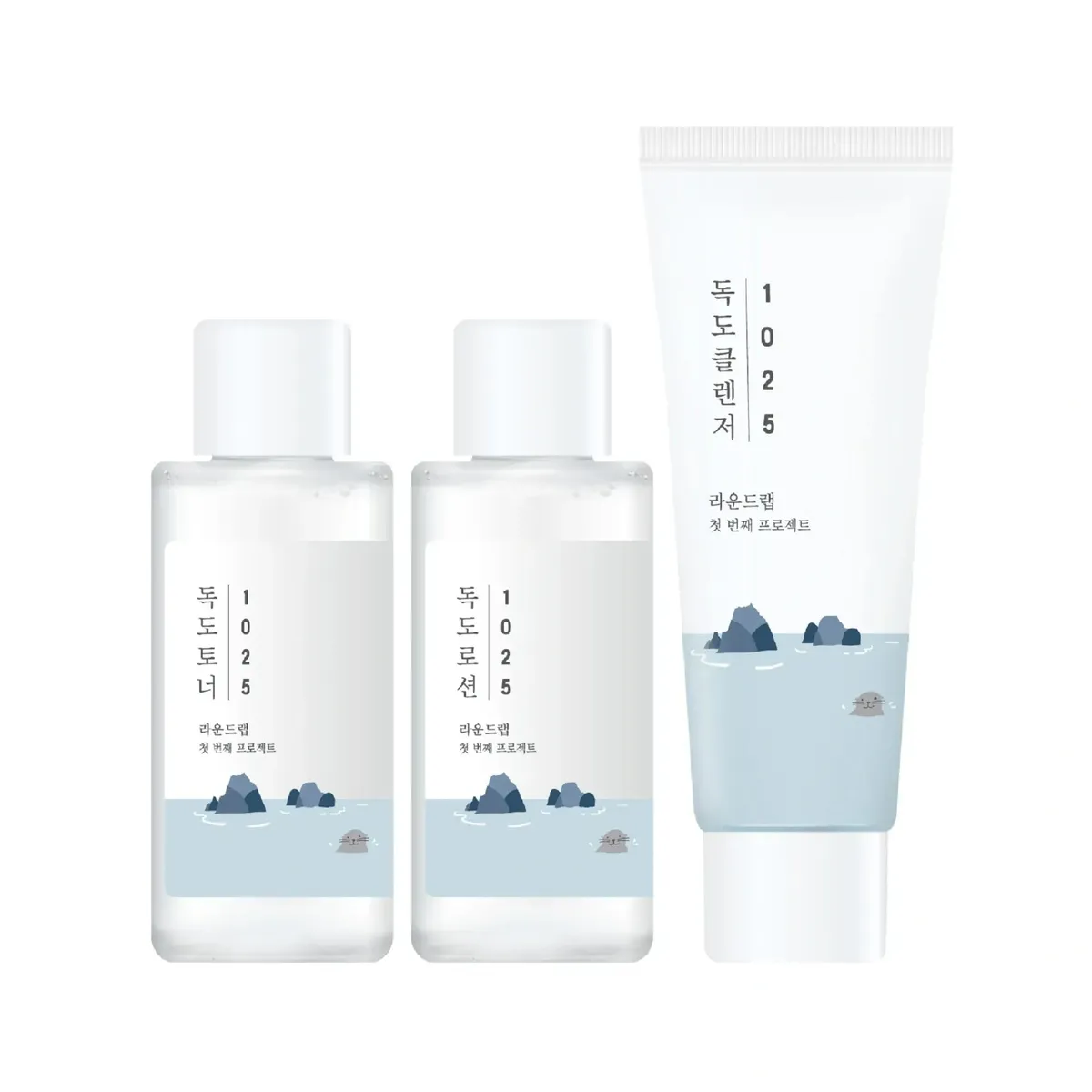 Набор миниатюр увлажняющих средств ROUND LAB 1025 Dokdo On The Go Kit 3 в 1