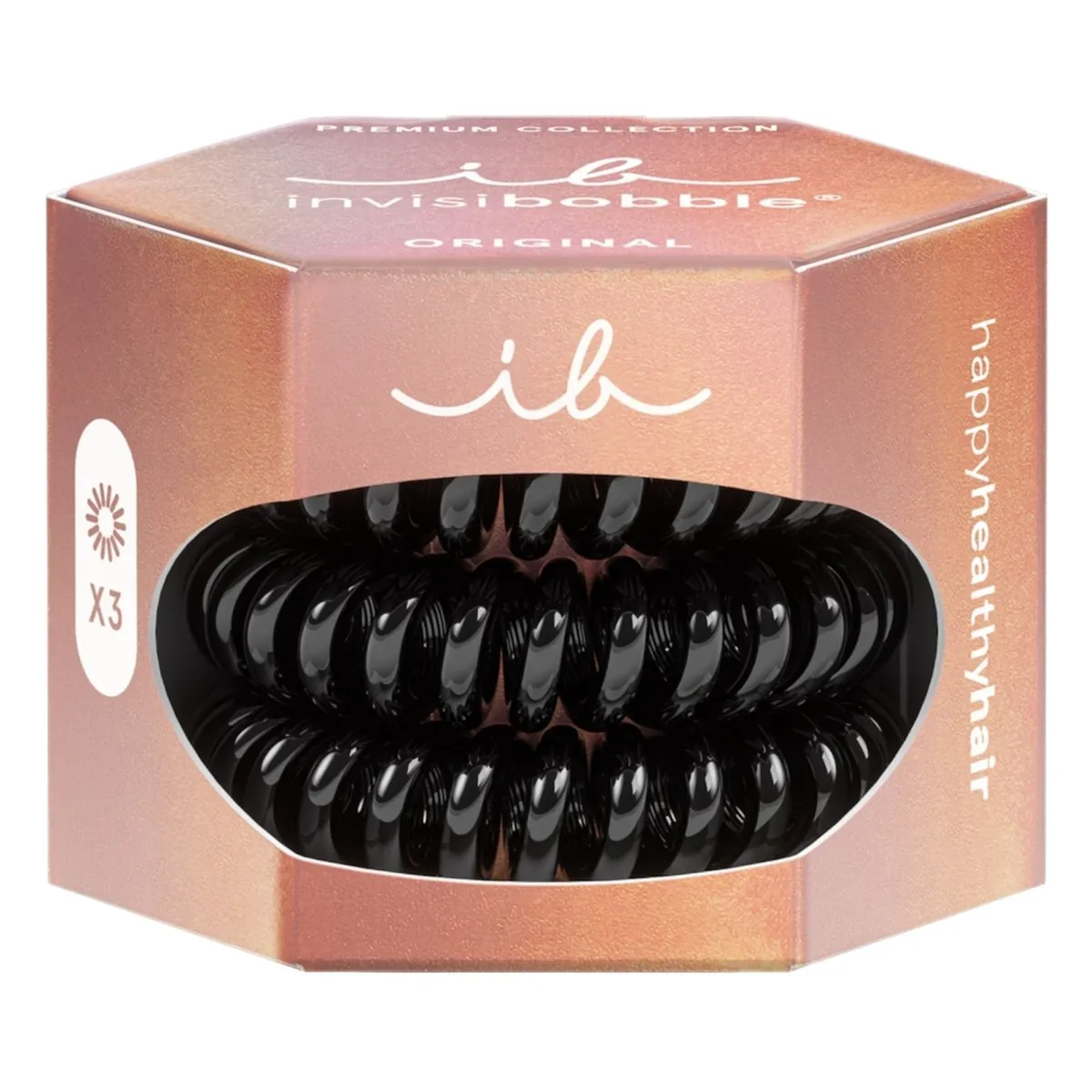 Набор резинок-браслетов для волос Invisibobble Original Premium True Black 3 в 1