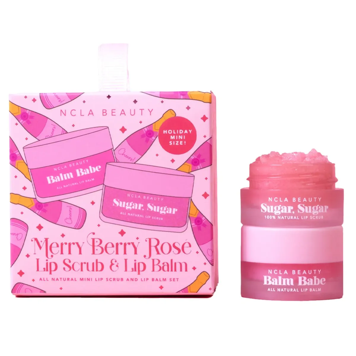 Подарочный мини-набор «Рождественское Розе» NCLA Beauty Merry Berry Rose Ornament Lip Care Set 2 в 1