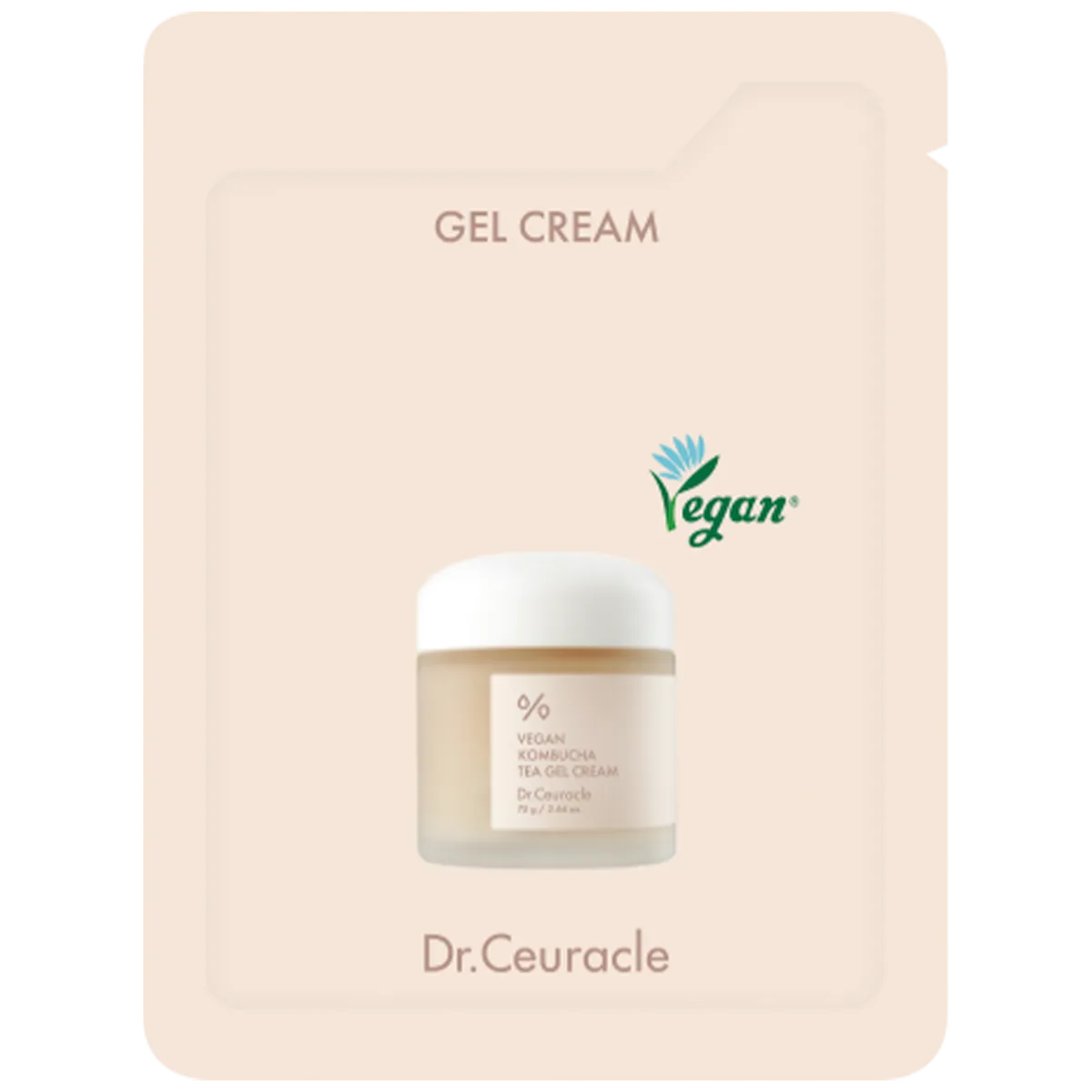 Веганский крем-гель с экстрактом комбучи Dr.Ceuracle Vegan Kombucha Tea Gel Cream 2 мл Саше (Тестер)