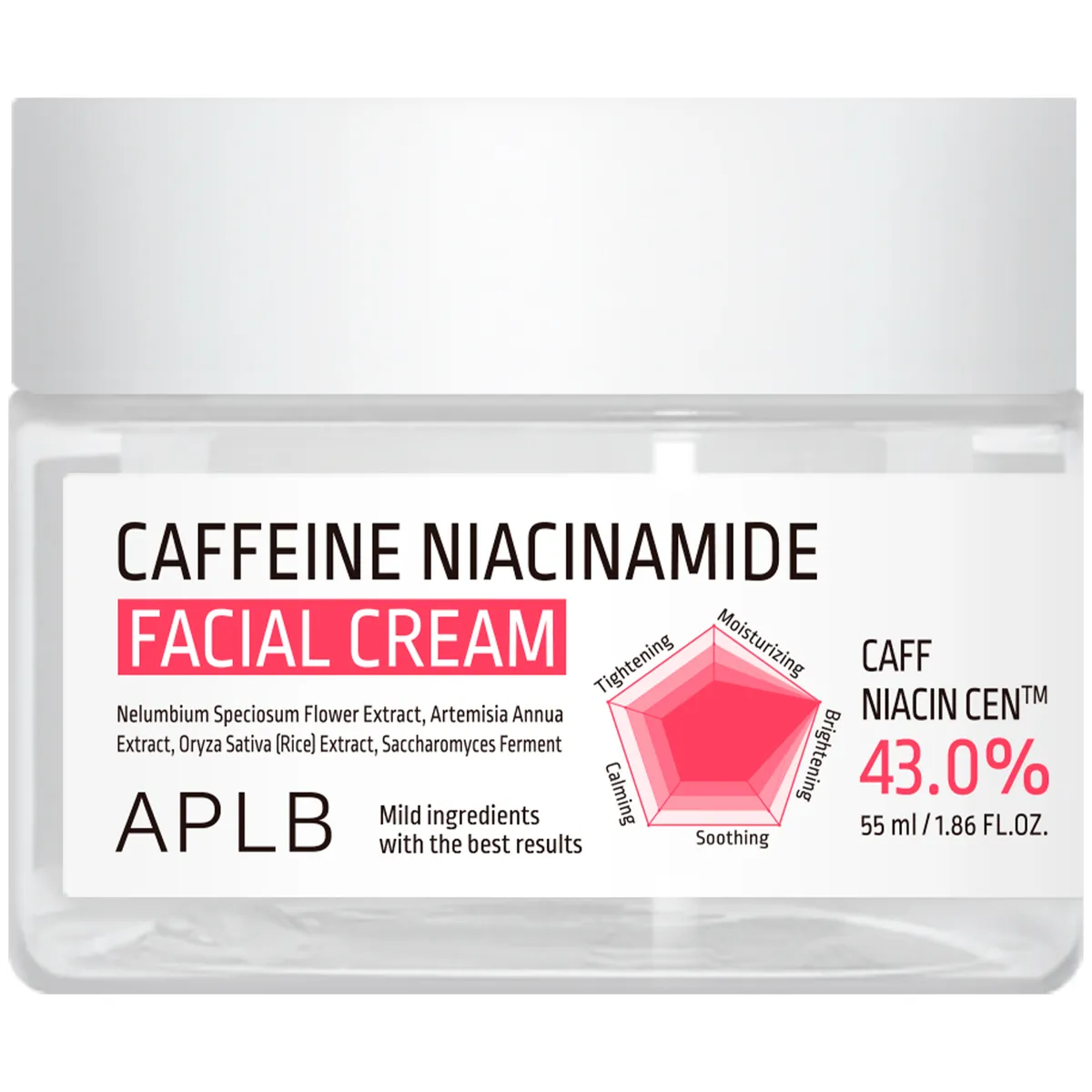 Крем для выравнивания тона кожи с кофеином и ниацинамидом APLB Caffeine Niacinamide Facial Cream 55 мл