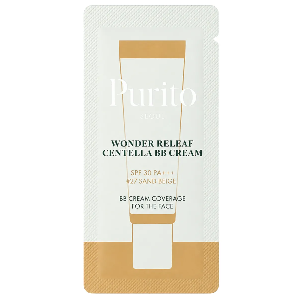 BB-крем з центелою Purito Seoul Wonder Releaf Centella BB Cream 27 Sand Beige 1 г, Саше (Тестер)