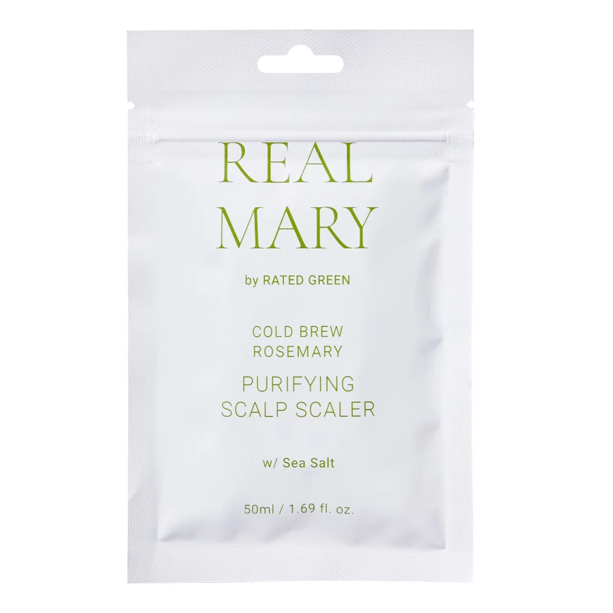 Очищувальна маска для шкіри голови з морською сіллю Rated Green Real Mary Cold Brewed Rosemary Purifying Scalp Scaler 50 мл, Мініатюра
