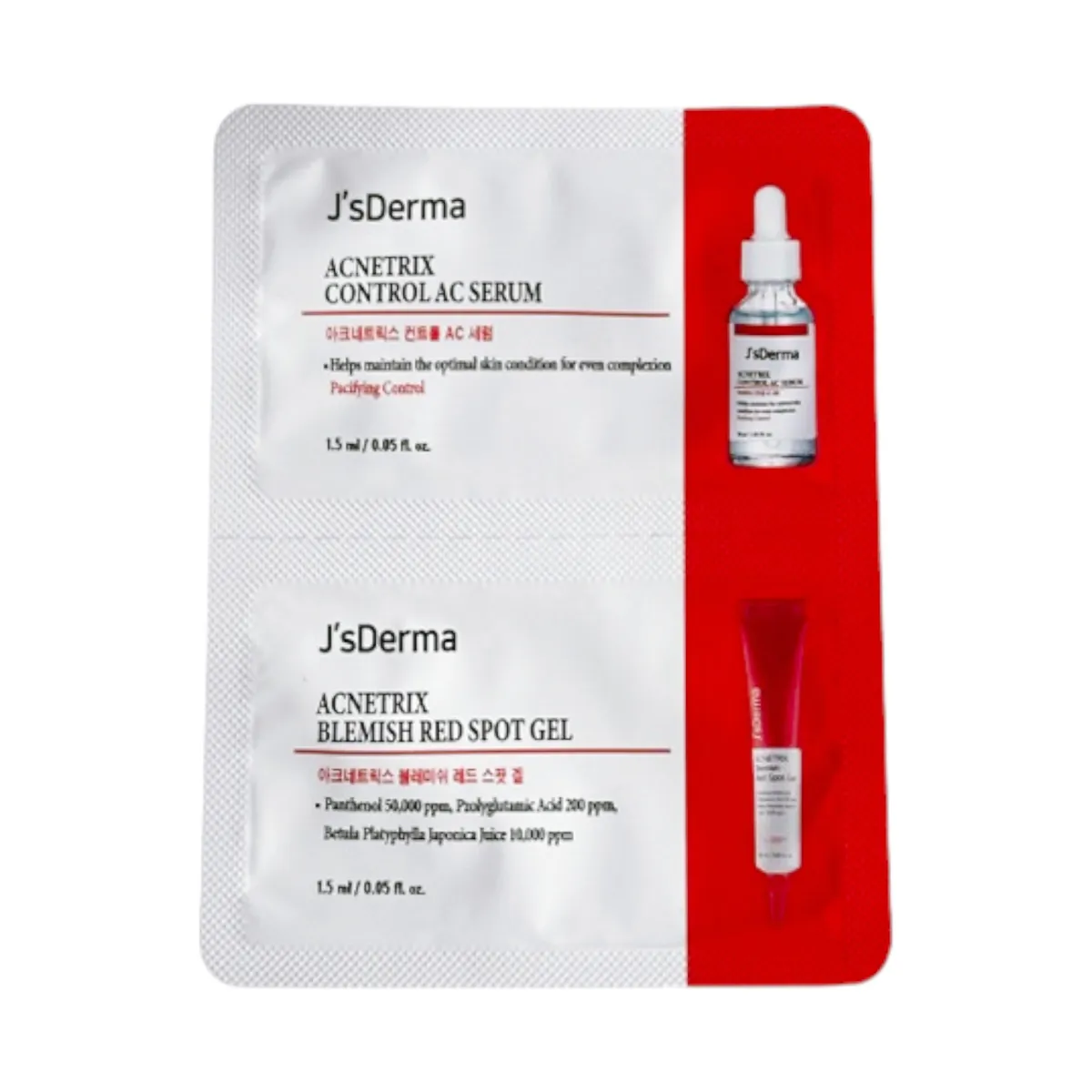 Набор тестеров J'sDerma Acne Kit Sample Pouch 1,5 мл * 2 шт
