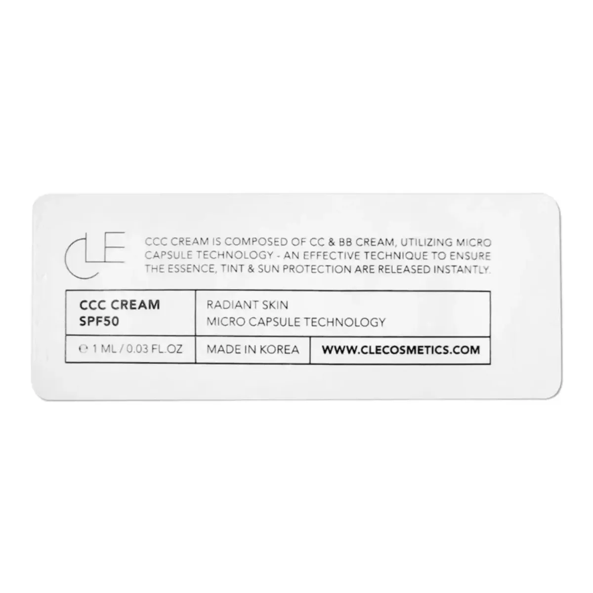 Многофункциональный тональный CCC-крем CLE CCC Cream Тестер 1 мл, Warm Medium Light 203