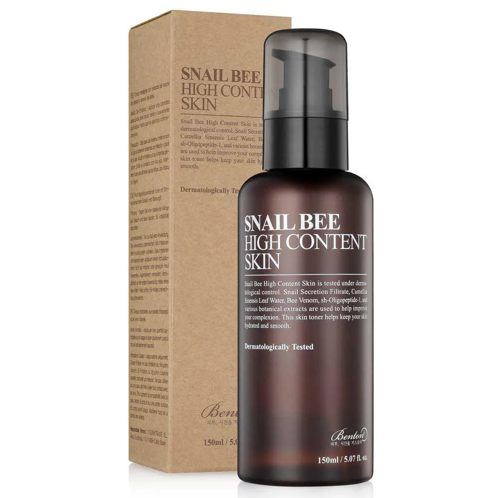 Тонер с муцином улитки и пчелиным ядом Benton Snail Bee High Content Skin Toner 150 мл