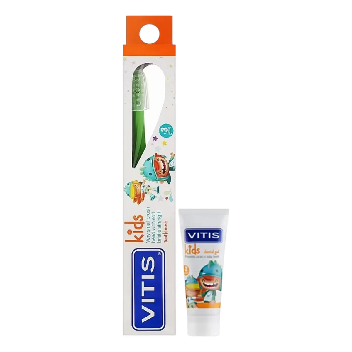 Набор для ротовой полости: зубная щетка VITIS KIDS с пробником зубного геля VITIS KIDS Dentaid 2 в 1