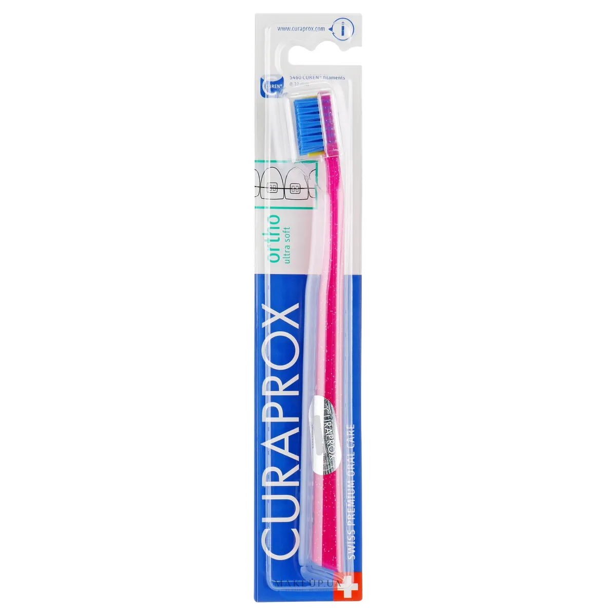 Зубна щітка ортодонтична Curaprox Ortho CS 5460 Ultra Soft Рожевий - синій