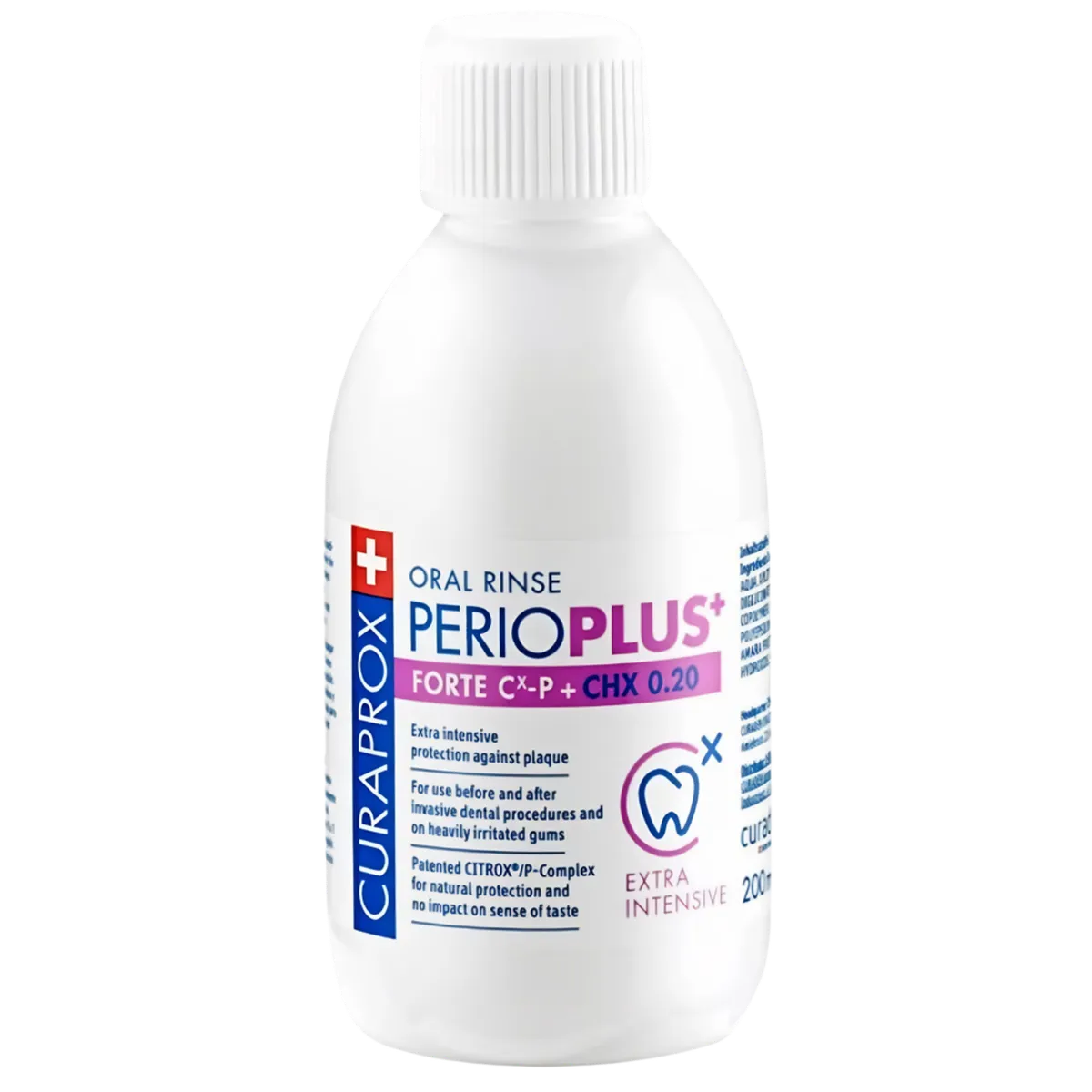 Ополаскиватель с хлоргексидином 0,2% + Citrox Curaprox Oral Rinse PERIOPLUS+ FORTE 200 мл