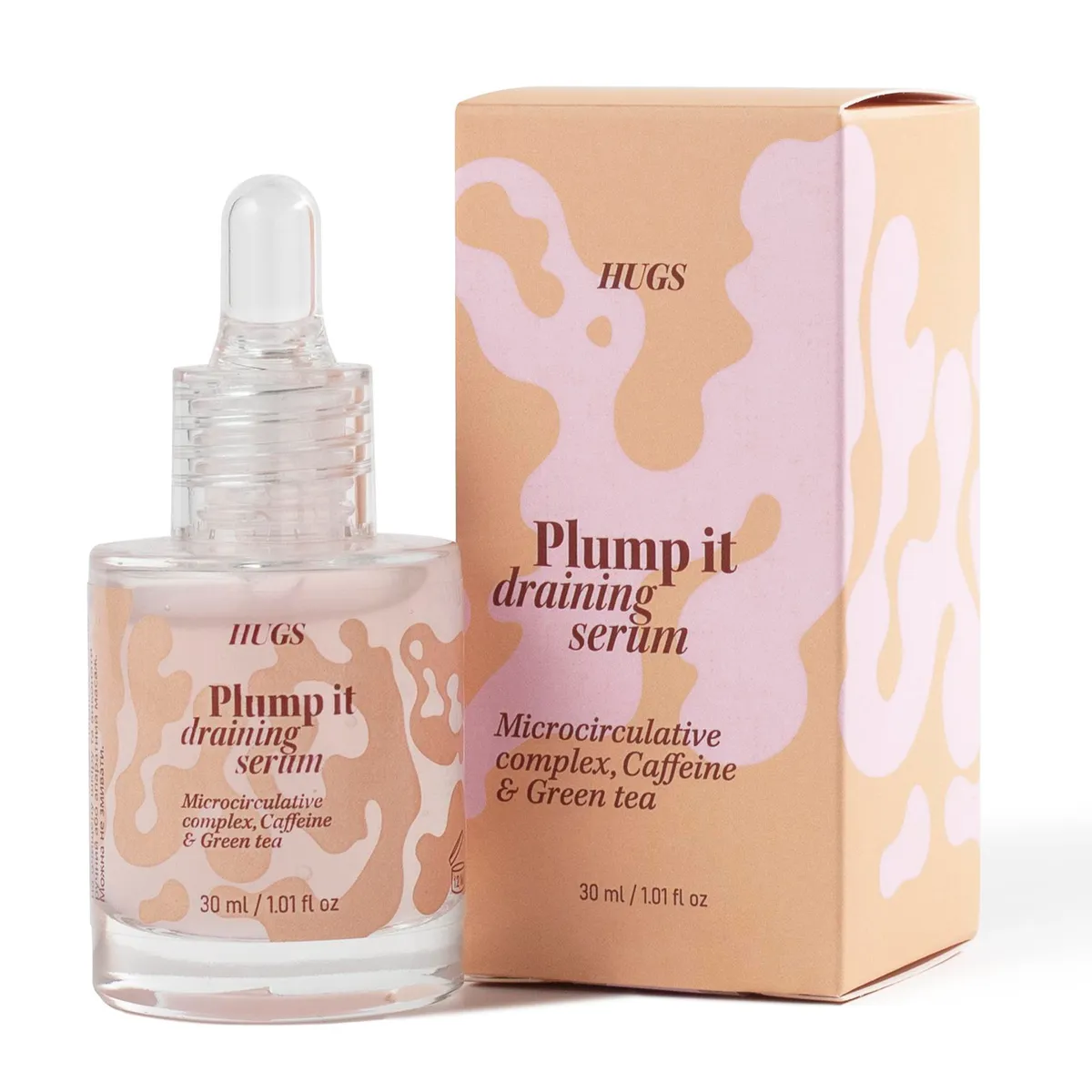 Массажная сыворотка с противоотечным комплексом Hugs Plump it draining serum 30 мл