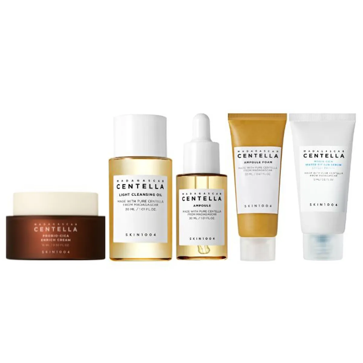 Набор миниатюр для ежедневного ухода с центеллой SKIN1004 Madagascar Centella Daily Skincare Discovery Kit 5 в 1