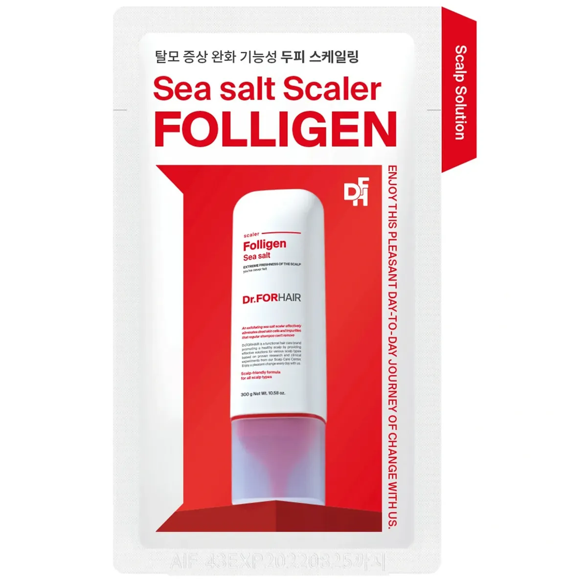 Пилинг для кожи головы с частицами соли с мертвого моря Dr.FORHAIR Sea Salt Scaler 10 г Саше (Тестер)