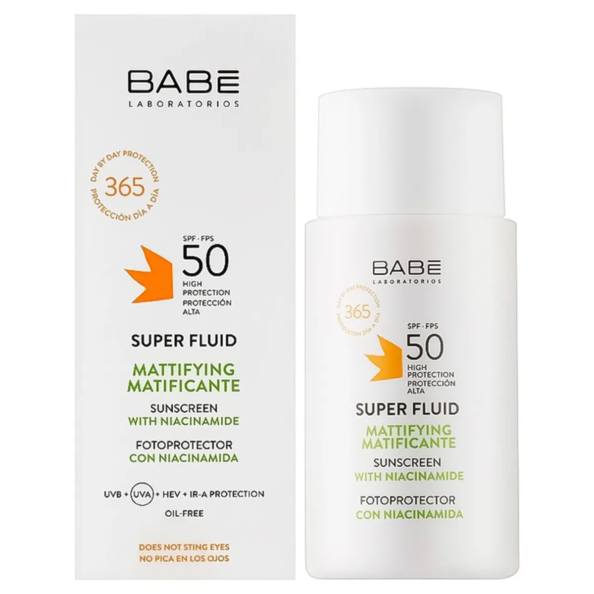 Солнцезащитный супер флюид SPF50 с матирующим эффектом BABE Laboratorios Super Fluid SPF50 50 мл