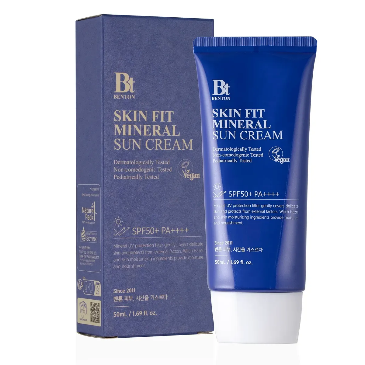 Сонцезахисний крем на мінеральній основі Benton Skin Fit Mineral Sun Cream SPF50+ PA++++ 50 мл