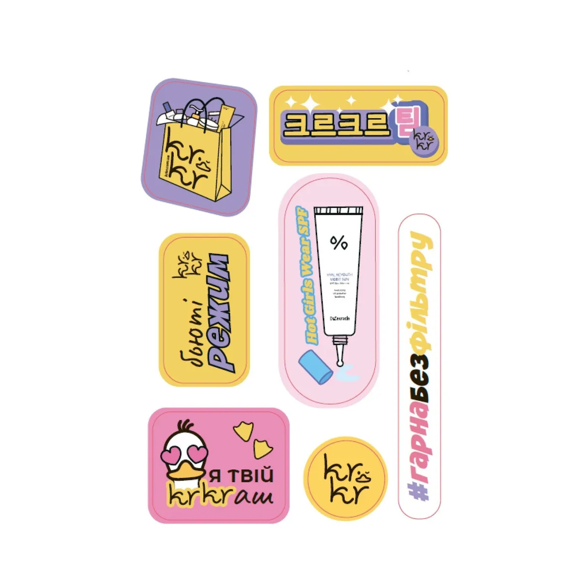 Набор объемных стикеров Sticker set KRKR 1 шт