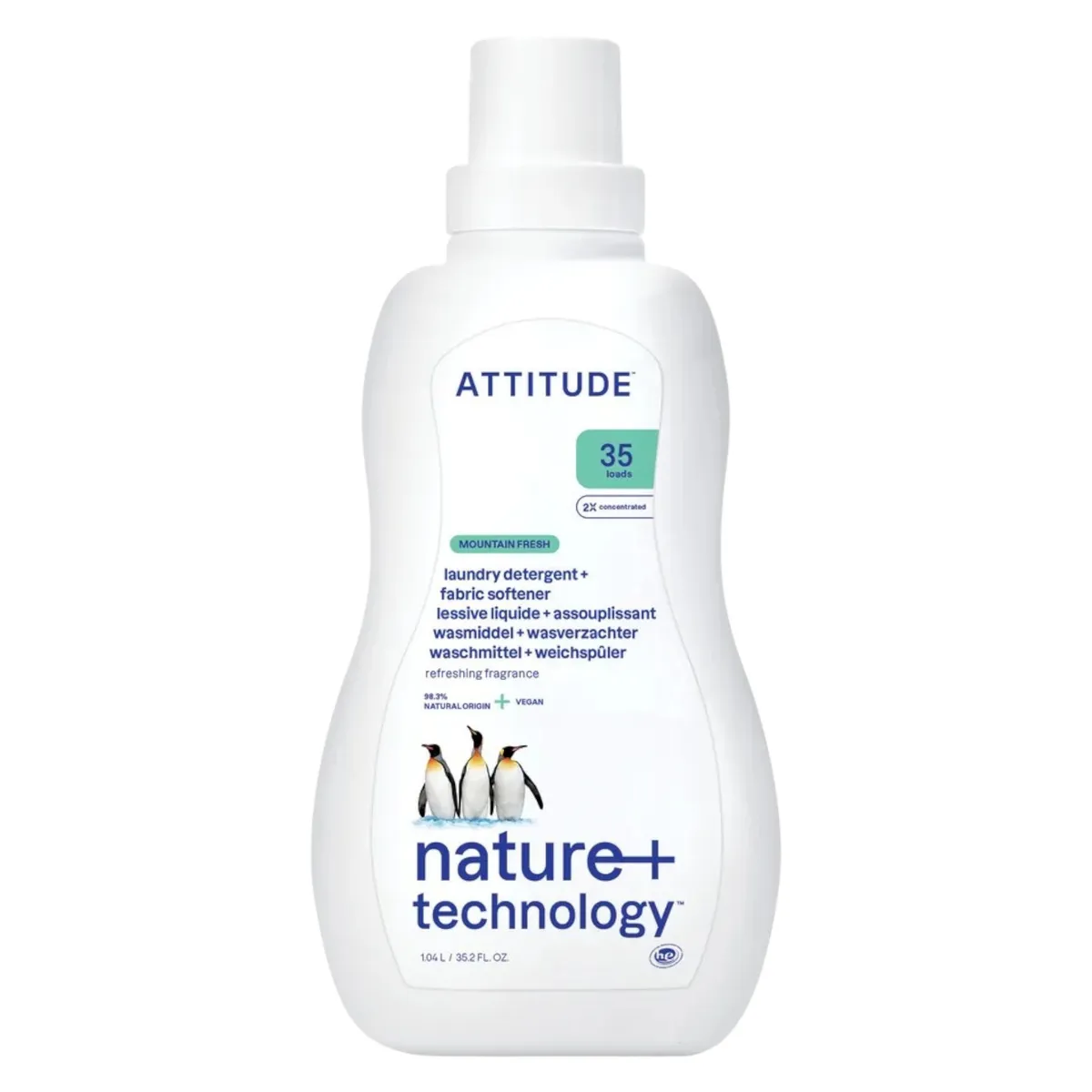 Средство для стирки 2 в 1 Attitude 1040 мл