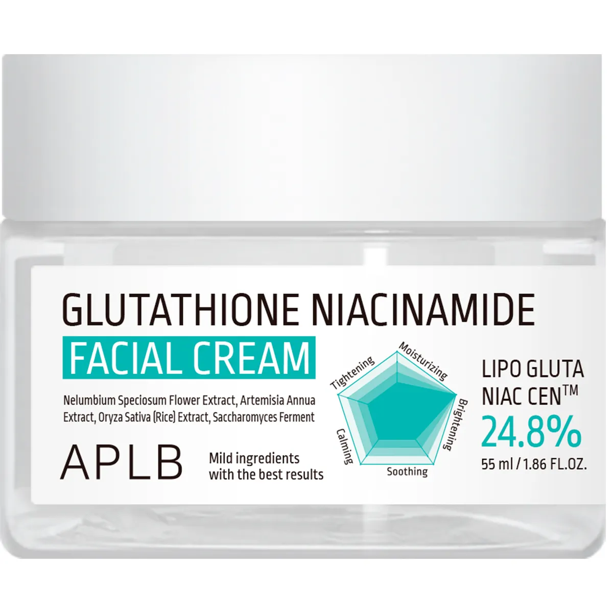 Крем для выравнивания тона кожи лица с глутатионом и ниацинамидом APLB Glutathione Niacinamide Facial Cream 55 мл