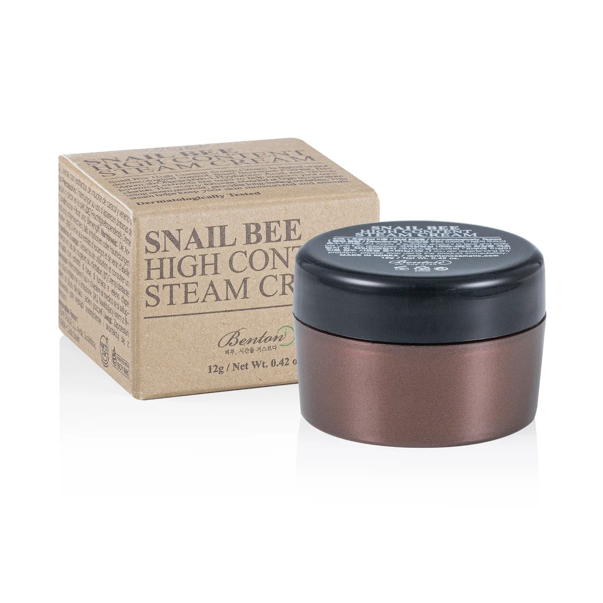Крем з муцином равлика і бджолиною отрутою Benton Snail Bee High Content Steam Cream 1.2 г, Саше (Тестер)