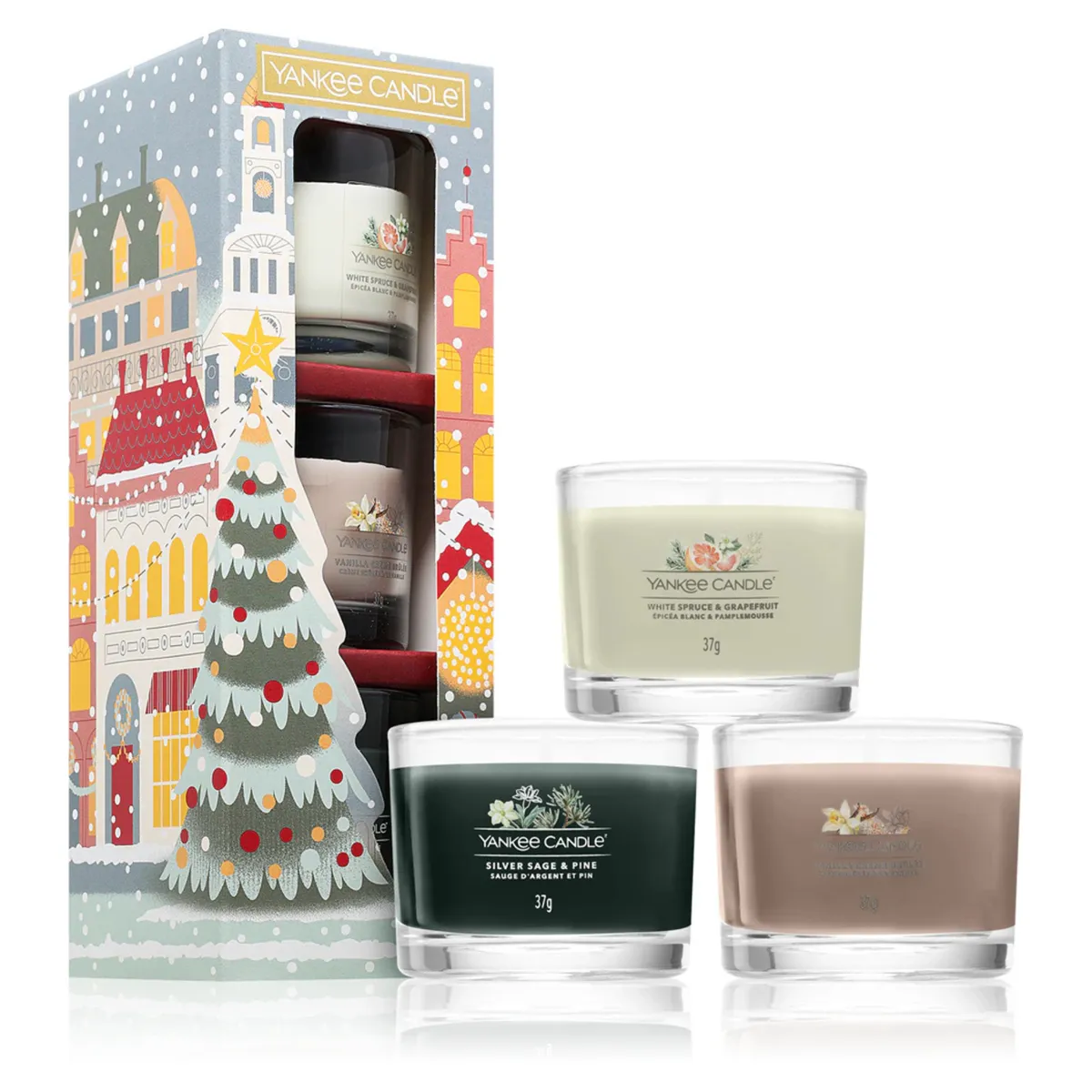Подарочный набор с 3 свечей "Рождественский" Christmas Yankee Candle 3 шт * 37 г