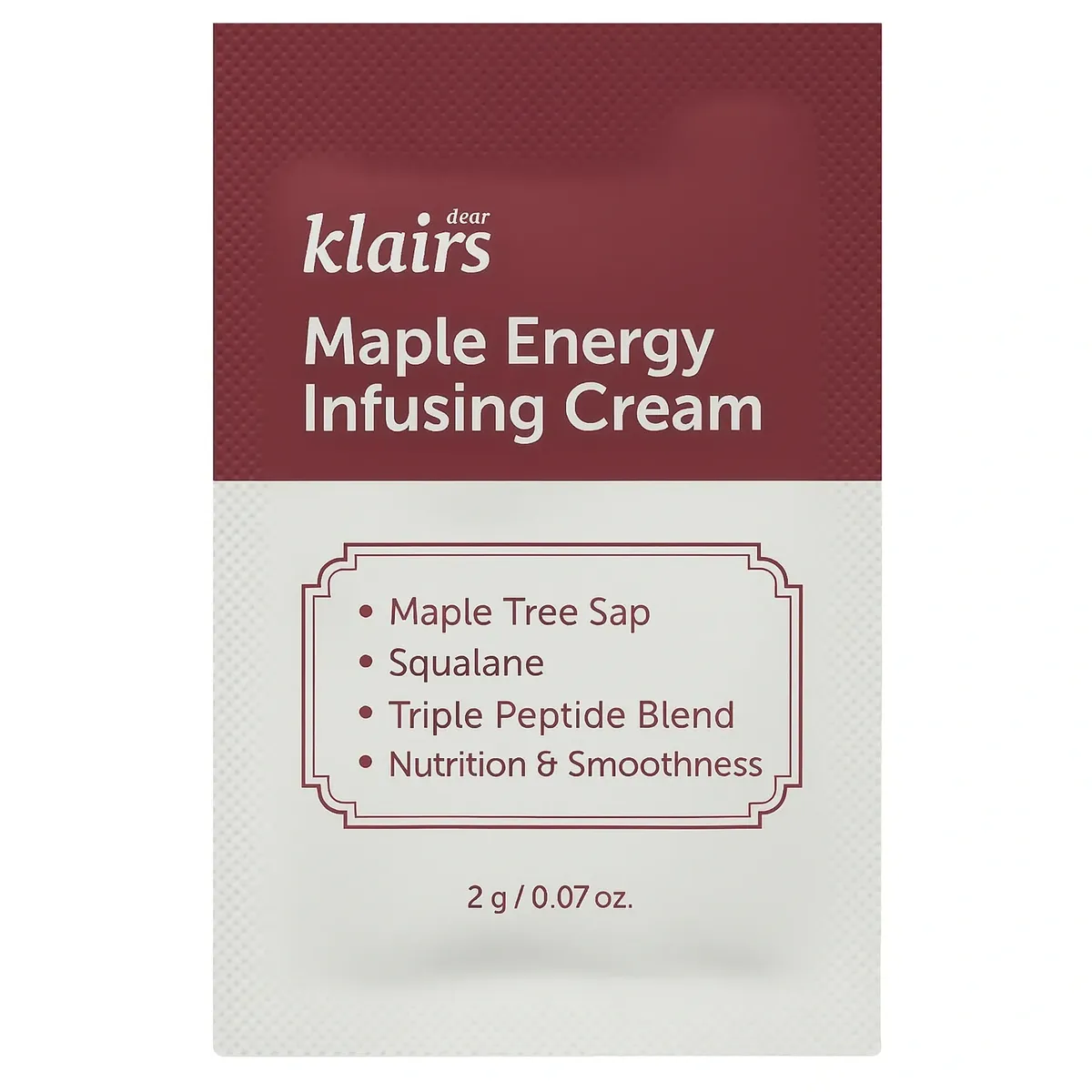Живильний крем з соком клену Dear Klairs Maple Energy Infusing Cream 2 г, Саше (пробник)