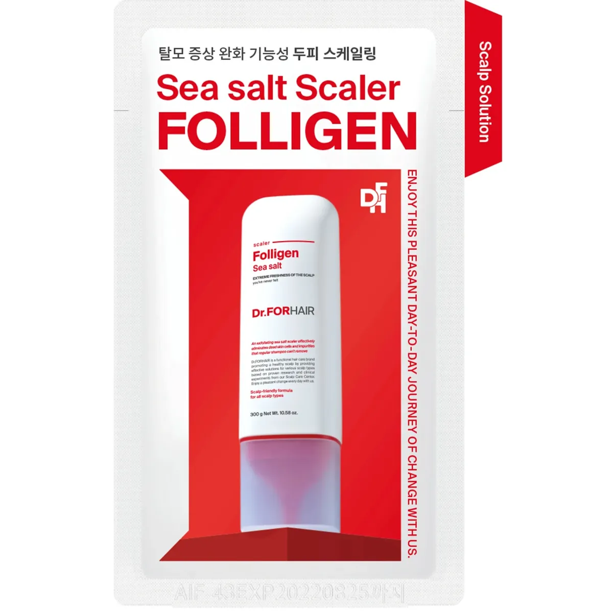 Пілінг для шкіри голови з частинками солі з мертвого моря Dr.FORHAIR Sea Salt Scaler 300 мл