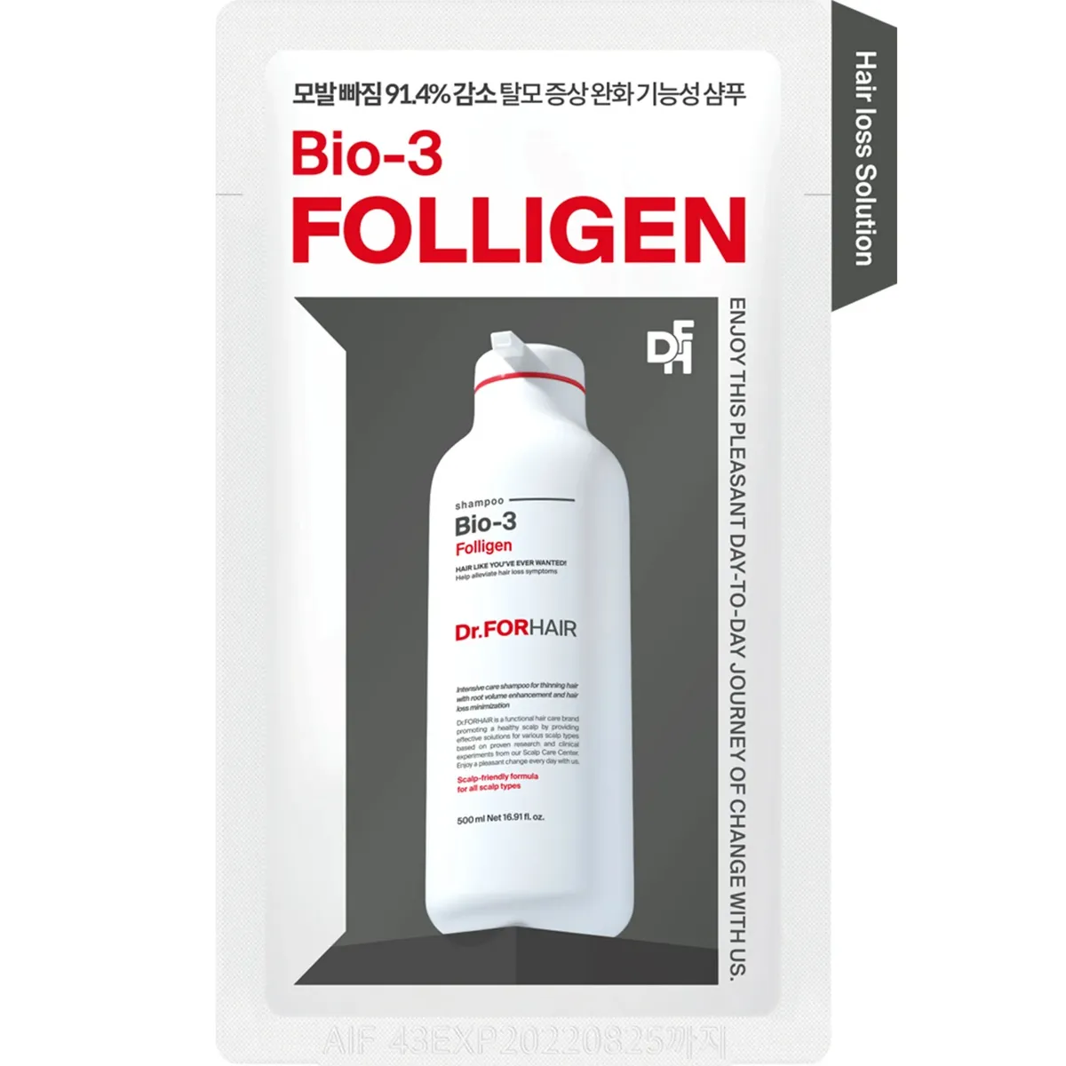 Восстанавливающий шампунь против выпадения с стволовыми клетками Dr.FORHAIR Folligen Bio-3 Shampoo 70 мл Миниатюра