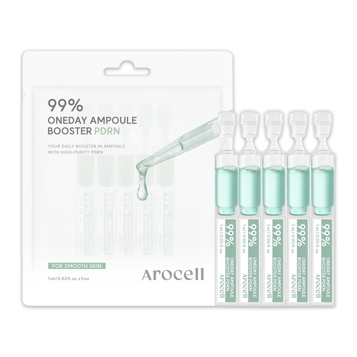 Бустер-сироватка з полінуклеотидами Arocell 99% Oneday Booster Ampoule PDRN 1 мл * 5 шт