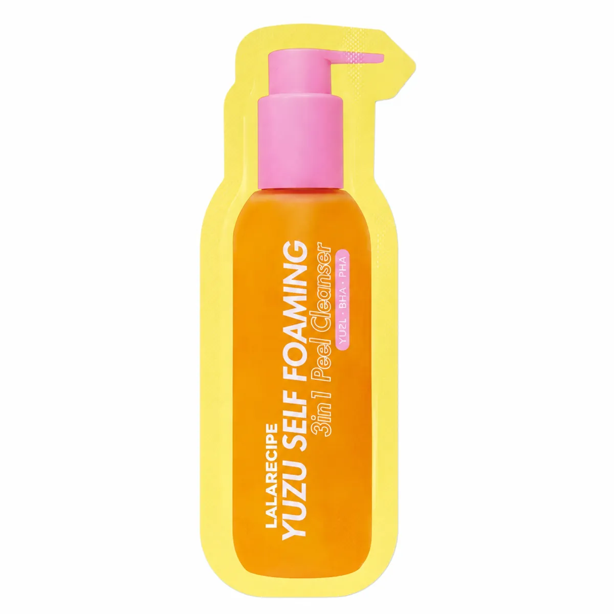 Осветляющая пенка для умывания с экстрактом юдзу 3 в 1 LALARECIPE Yuzu Vita C Self Foaming 3in1 Cleanser 3 мл