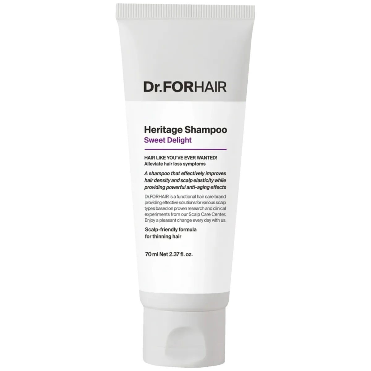 Антивозрастной шампунь для ослабленной кожи головы и тонких волос Dr.FORHAIR Heritage Shampoo Sweet Delight 70 мл, Миниатюра