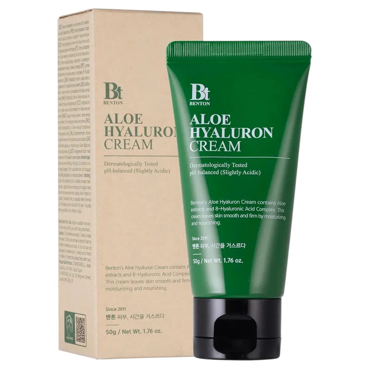 Крем с алоэ и гиалуроновым комплексом Benton Aloe Hyaluron Cream 1.2 мл Саше (Тестер)