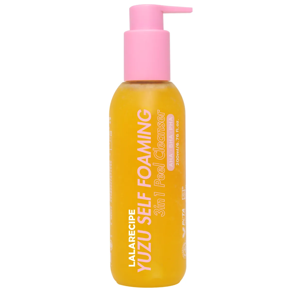 Освітлювальна пінка для вмивання з екстрактом юдзу 3 в 1 LALARECIPE Yuzu Vita C Self Foaming 3in1 Cleanser 200 мл