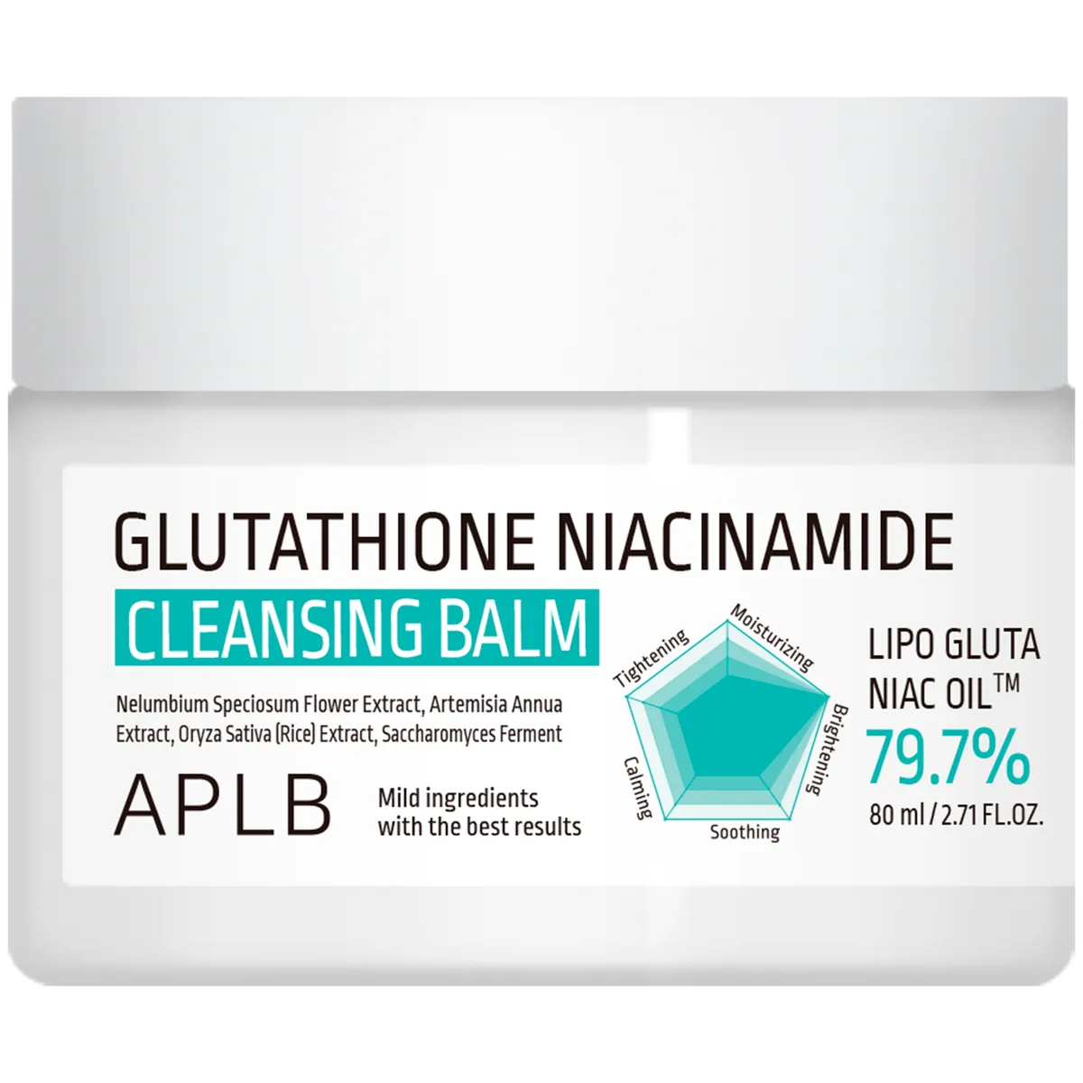 Гидрофильный бальзам для демакияжа с глутатионом и ниацинамидом APLB Glutathione Niacinamide Cleansing Balm 80 мл