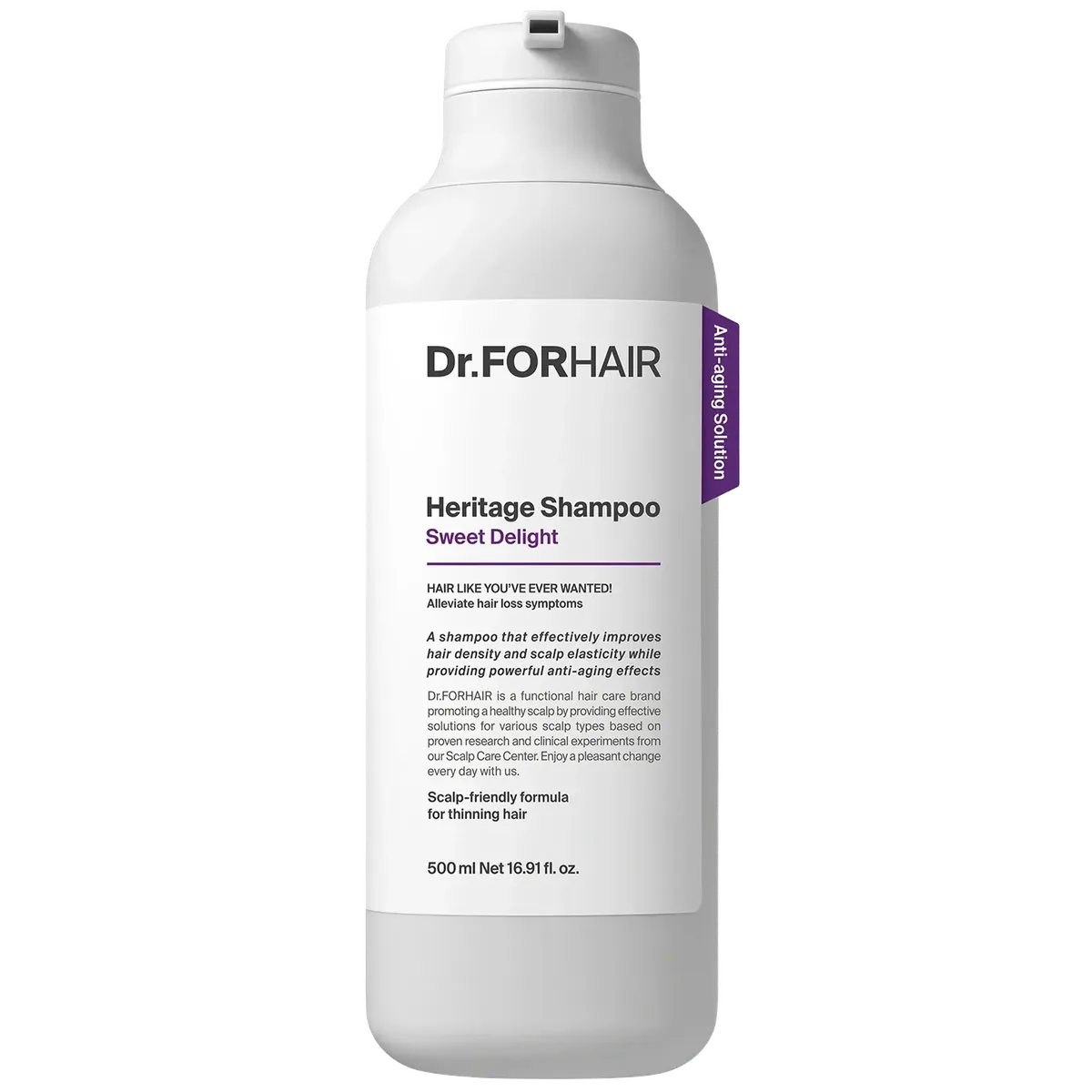 Антивозрастной шампунь для ослабленной кожи головы и тонких волос Dr.FORHAIR Heritage Shampoo Sweet Delight 500 мл