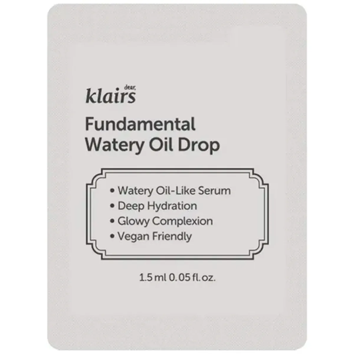 Легка олія для обличчя Dear Klairs Fundamental Watery Oil Drop 1,5 мл, Саше (Тестер)
